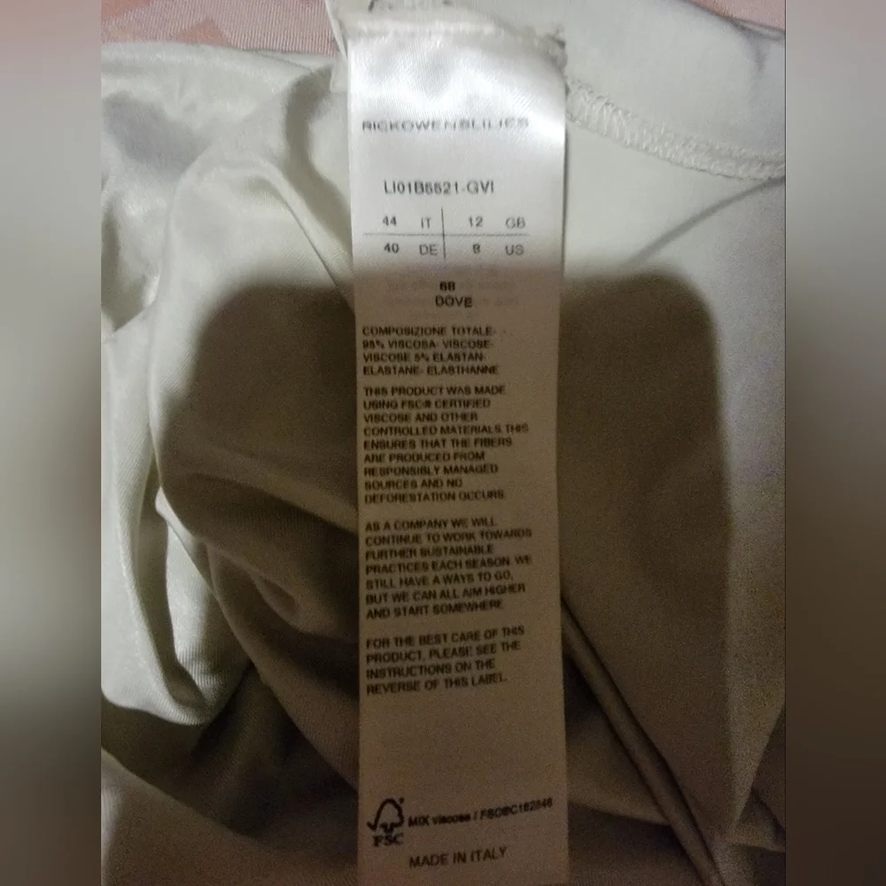 Rick Owens Off-White Viscose Mini Dress - Picture 7 of 7